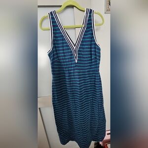 Tommy Bahama Navy and Teal Striped Dress